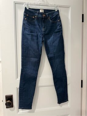Women’s 9” Toothpick Style J. Crew Denim Dark Blue Stretch Jeans